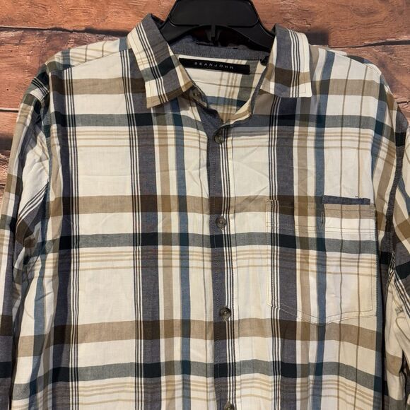 Sean John Men's XL Plaid Flannel Shirt Long Sleeve Button Up Casual Workwear - Picture 2 of 6